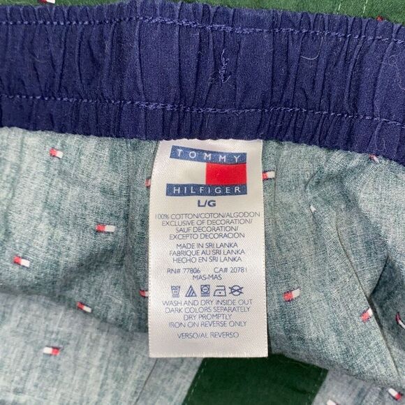Tommy Hilfiger Men's Signature Logo Drawstring Elastic Waist Green Boxer Pants L - Picture 9 of 9
